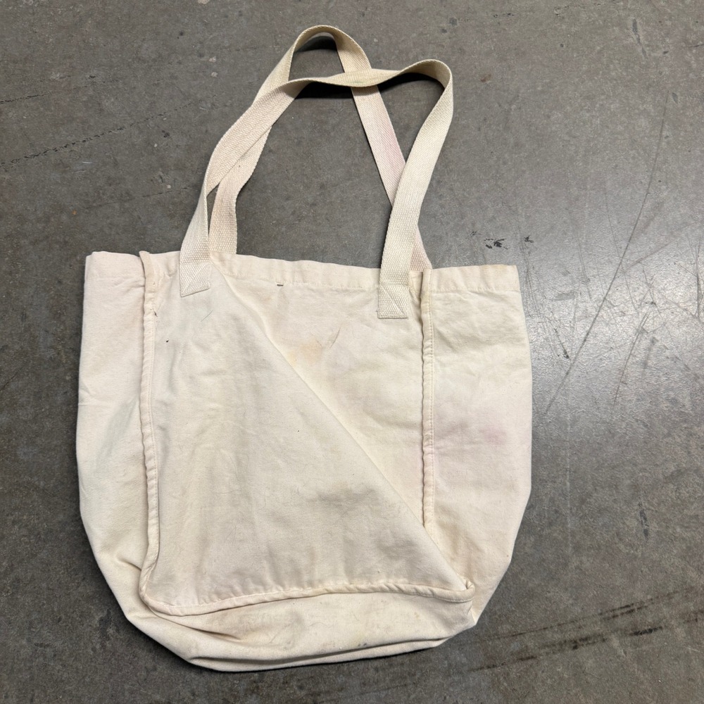 Listen To‎ The People Graphic Canvas Tote Bag Cream Cotton Reusable Shopper - Picture 2 of 3